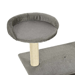 Helloshop26 Arbre à chat griffoir grattoir niche jouet animaux peluché en sisal 95 cm gris 3702242 pas cher