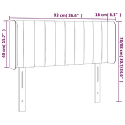 Acheter vidaXL Tête de lit avec oreilles Gris clair 93x16x78/88 cm Velours