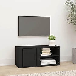 vidaXL Meuble TV Noir 80x31,5x36 cm Bois d'ingénierie