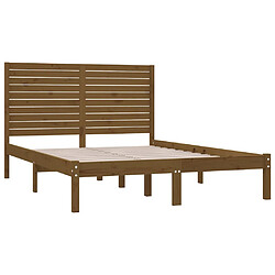 Avis vidaXL Cadre de lit sans matelas marron miel 120x200 cm bois massif