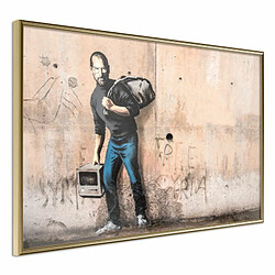 Paris Prix Affiche Murale Encadrée Banksy The Son of a Migrant from Syria 30 x 20 cm Or