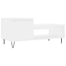 Maison Chic Table basse,Table Console Table d'appoint, Table pour salon Blanc 100x50x45 cm Bois d'ingénierie -MN53664