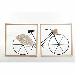 Décoration murale DKD Home Decor Noir Bicyclette Métal Bois MDF (80 x 2.5 x 40 cm) (2 pcs)