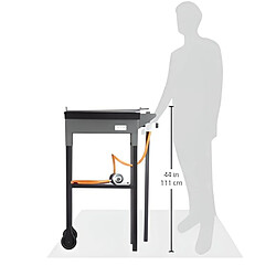 Acheter Visiodirect Barbecue Planche à gaz avec Chariot en Acier inoxydable coloris noir - 59 x 41 x 90 cm