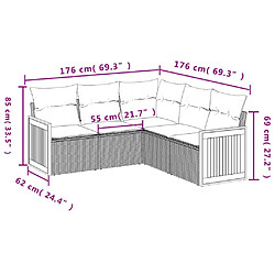 Avis Maison Chic Salon de jardin 5 pcs avec coussins | Ensemble de Table et chaises | Mobilier d'Extérieur noir résine tressée -GKD91421