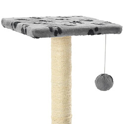 Avis vidaXL Arbre à chat avec griffoirs en sisal 65 cm Gris Motif de pattes