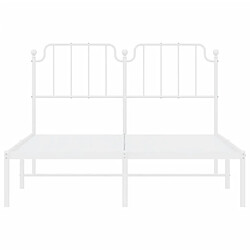 Maison Chic Cadre/structure de lit métal et tête de lit pour adulte - Lit Moderne Chambre blanc 140x200 cm -MN13965 pas cher