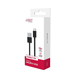 My Way Myway Câble Micro USB vers USB-A 2.0 Charge 12W et Synchronisation 2m Noir