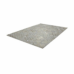 Acheter Paris Prix Tapis en Cuir Effet Métallique Spark Ivoire & Or 160 x 230 cm