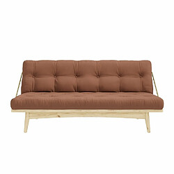 Inside 75 Banquette futon FOLK en pin massif coloris brun argile couchage 130 x 190 cm.