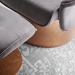 BOIS & CHIFFONS Fauteuil relax manuel bois microfibre Osaka Gris