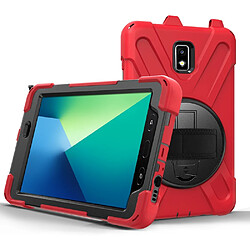 Acheter Coque en TPU combo en forme de X avec béquille, dragonne et dragonne rouge pour votre Samsung Galaxy Tab Active 2 8.0 T395/T390