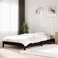 vidaXL Lit empilable sans matelas noir 90x190 cm bois de pin massif