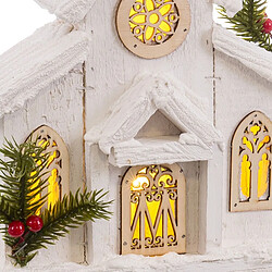 BigBuy Home Accesoires pour crèche de Noël Naturel Église 20 X 7 X 24 CM