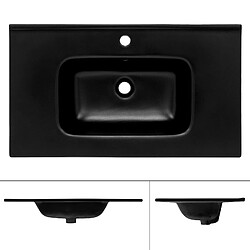 ML DESIGN MODERN LIVING lavabo en céramique noir,mat lavabo à poser 810 x165x 640 mm