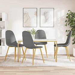 vidaXL Chaises à manger lot de 4 Gris clair Velours 