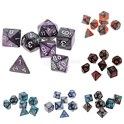 7PCS Two Colors Polyhedral Dice 16mm pour Dungeons and Dragons Table Games Orange Silver