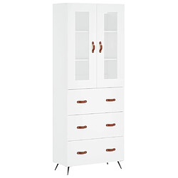 vidaXL Buffet haut Blanc 69,5x34x180 cm Bois d'ingénierie