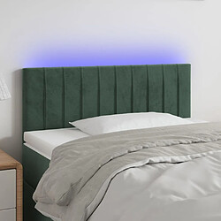 Maison Chic Tête de lit moderne à LED lumineuse pour chambre - Décoration de lit Vert foncé 80x5x78/88 cm Velours -MN49337