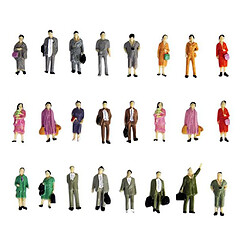 Avis 50pcs 1/87 échelle Couleur Personnes Modèle Mini Modèles Debout Personnes Pour La Décoration