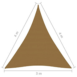 vidaXL Voile d'ombrage 160 g/m² Taupe 3x4x4 m PEHD pas cher