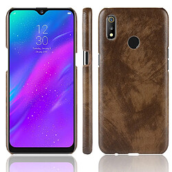 Wewoo Coque antichoc Litchi PC + PU pour OPPO Realme 3 Marron