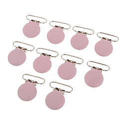 10pcs métal pince de jarretelle pour porte-jouet de dentition bébé factice rose pas cher