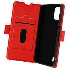 Avizar Étui pour Nokia C12 Clapet Porte-carte Support Design Fin Wallet Slim Rouge