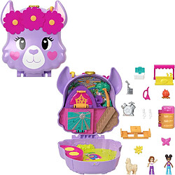 Mattel Polly Pocket - Coffret aventures du Lama avec 2 mini-figurines et 13 accessoires