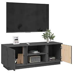 Acheter vidaXL Meuble TV Gris 110x35x40,5 cm Bois de pin massif