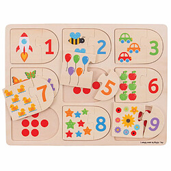 Bigjigs Toys Puzzle d'images et de chiffres