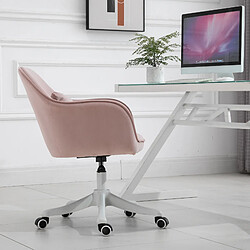 Acheter Homcom Chaise de bureau velours fauteuil bureau massant coussin lombaire intégré hauteur réglable pivotante 360° rose poudré