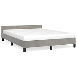 Maison Chic Lit adulte - Cadre Structure de lit avec tête de lit Contemporain Gris clair 140x200 cm -MN30897