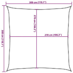 vidaXL Voile d'ombrage 160 g/m² Taupe 3x3 m PEHD pas cher