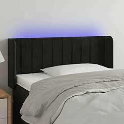 Maison Chic Tête de lit moderne à LED lumineuse pour chambre - Décoration de lit Noir 103x16x78/88 cm Velours -MN50582