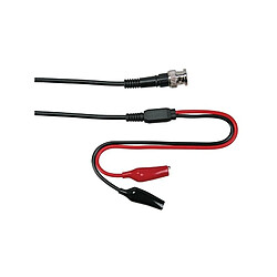 Perel C,ble coaxial 1m - bnc m,le + 2 pinces crocodile