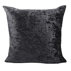 50x50cm courte housse de coussin velours peluche carré pour canapé noir