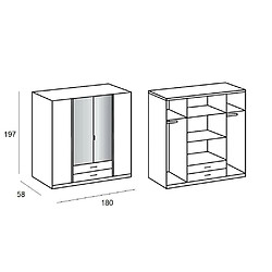 Avis Inside 75 Armoire KROOS 4P Miroirs Blanc