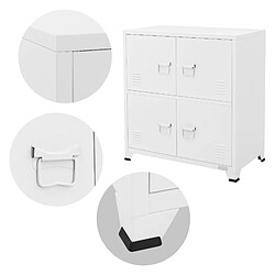 Avis ML DESIGN MODERN LIVING Armoire De Classement Bureau Blanc 75x40x80,5 Cm Acier 2 Compartiments 4 Portes