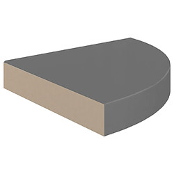 Avis vidaXL Étagères d'angle flottantes 2pcs gris brillant 25x25x3,8cm MDF