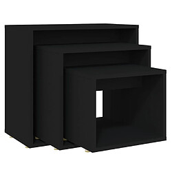 vidaXL Tables gigognes 3 pcs Noir Aggloméré