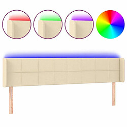 Maison Chic Tête de lit scandinave à LED,meuble de chambre Crème 183x16x78/88 cm Tissu -MN20134