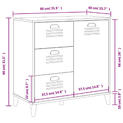 vidaXL Buffet VIKEN noir 80x40x80 cm bois d'ingénierie pas cher