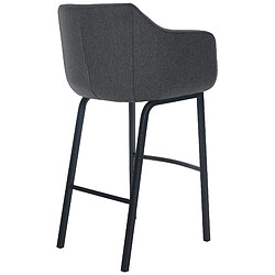 Acheter Decoshop26 Tabouret de bar chaise haute x1 recouvert de feutrine gris avec piètement à quatre pieds en métal noir 10_0005235