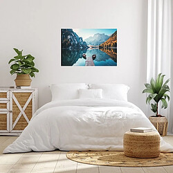 EPIKASA Impression sur Toile Lac de Braies, Bleu, Polyester, 70x3x50 cm