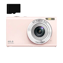 INF Appareil photo numérique 48MP 2,7K FHD zoom numérique 16X, webcam, mise au point automatique Pink