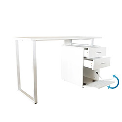 Avis Bureau / Bureau multimédia EASY WORK V 120 x 50 cm avec piédestal blanc hjh OFFICE