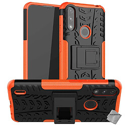 Htdmobiles Coque rigide anti choc pour Motorola Moto E7i Power + film ecran - ORANGE