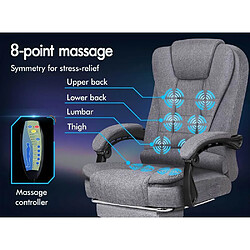 Avis ALFORDSON Fauteuil Tissu En Lin Bureau Massage Siège Dxécutif Chauffant Gris