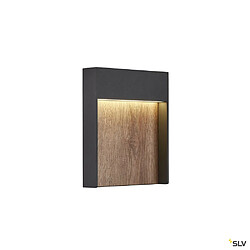 Slv Applique extérieure FLATT anthracite/imitation bois avec LED intégrée, 14W, 3000K/4000K, IP65